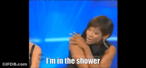 Woman Says I'm In The Shower On TV Show GIF