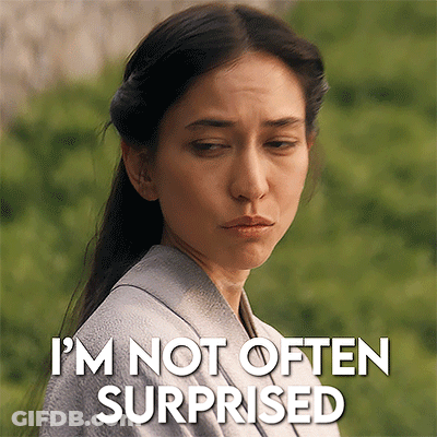 Woman Says I'm Not Often Surprised Beside Her Photo GIF