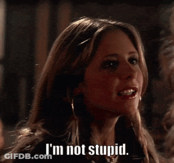 Woman Says I'm Not Stupid Looking At Camera GIF