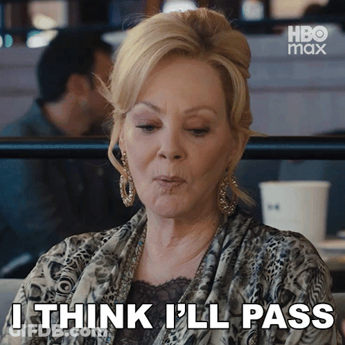 Woman Says I Think I'll Pass In Front Of HBO Max Sign GIF