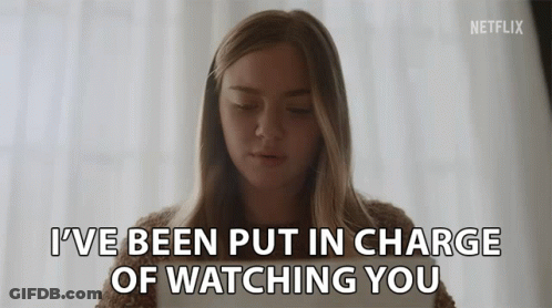 Woman Says I've Been Put In Charge Of Watching You Netflix Ad GIF