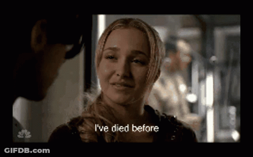 Woman Says I've Died Before Looking At Man GIF
