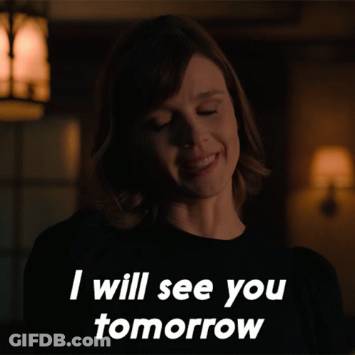 Woman Says I Will See You Tomorrow GIF