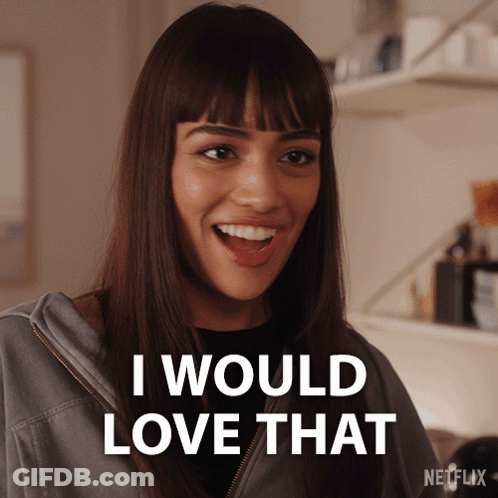 Woman Says I Would Love That In Front Of Netflix Logo GIF