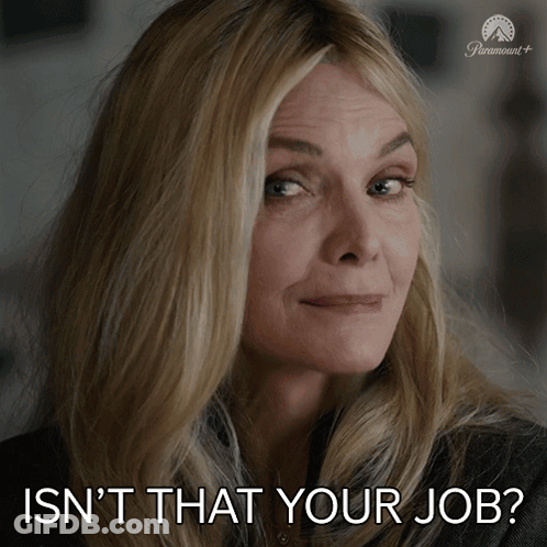 Woman Says Isn't That Your Job In Paramount+ Ad GIF