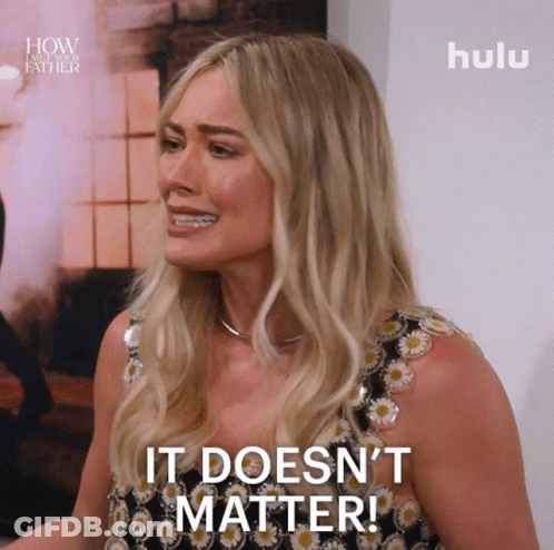 Woman Says It Doesn't Matter Hulu Ad GIF