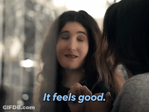 Woman Says It Feels Good To Another Woman GIF
