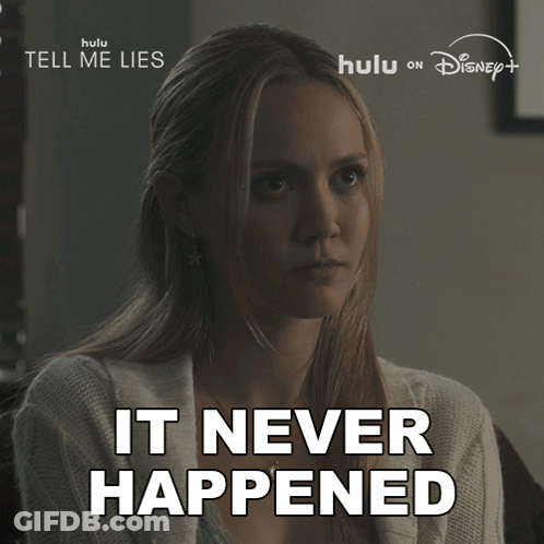 Woman Says It Never Happened In Hulu Ad GIF