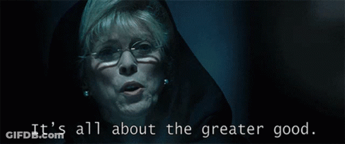 Woman Says It's All About The Greater Good Wearing Glasses GIF