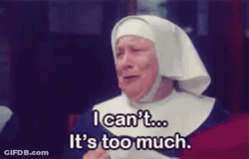 Woman Says It's Just Too Much For Me With Necklace GIF