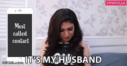 Woman Says It's My Husband Next To Cellphone GIF
