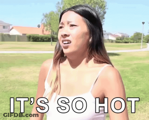 Woman Says It's So Hot GIF