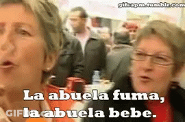 Woman Says La Abuela Fuma And La Abuela Bebe GIF