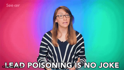 Woman Says Lead Poisoning Is No Joke Colorful Background GIF