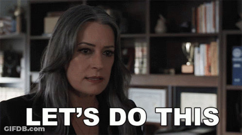 Woman Says Let's Do This In Library GIF