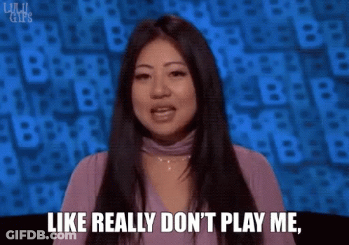 Woman Says Like Really Don't Play Me In Front Of Blue Background GIF