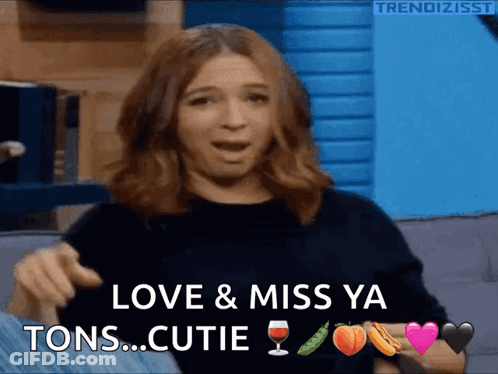 Woman Says Love & Miss Ya Tons Cutie GIF