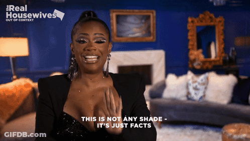 Woman Says Not Shade Just Facts Blue Wall GIF