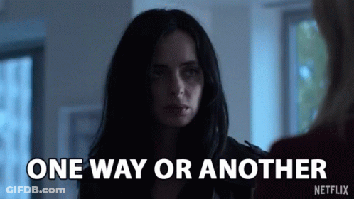 Woman Says One Way Or Another In Front Of Netflix Ad GIF