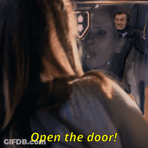 Woman Says Open The Door Man Watching GIF