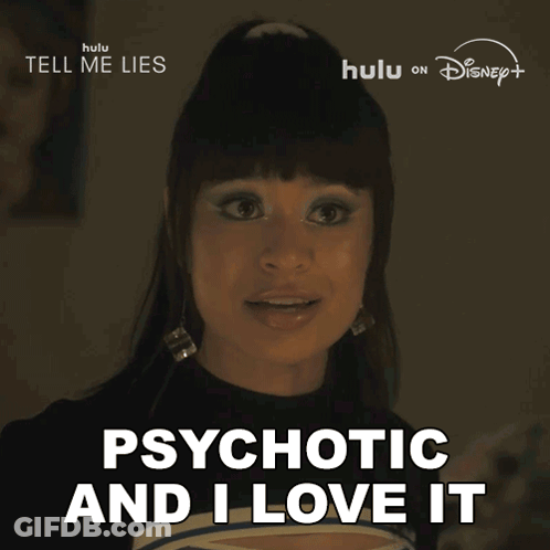 Woman Says Psychotic And I Love It Disney Logo GIF