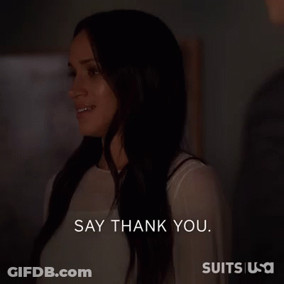 Woman Says Say Thank You In Dark Room GIF