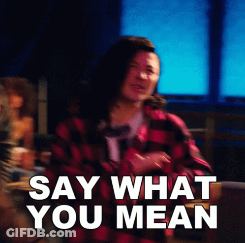 Woman Says Say What You Mean Blurry Photo GIF
