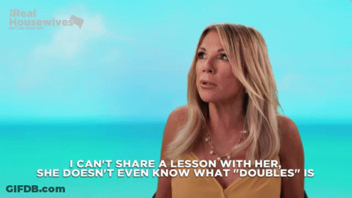 Woman Says She Doesn't Know Doubles GIF