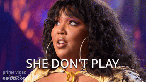 Woman Says She Doesn't Play In Front Of Prime Video Sign GIF