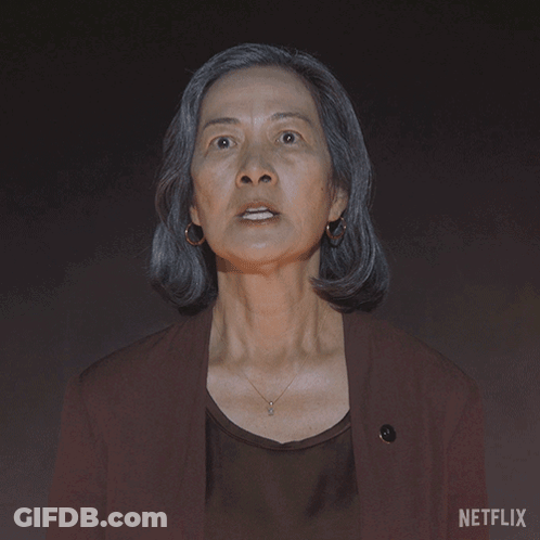 Woman Says Stop In Front Of Netflix Sign GIF