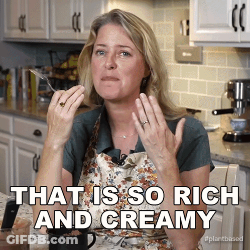 Woman Says That Is So Rich And Creamy In Kitchen GIF
