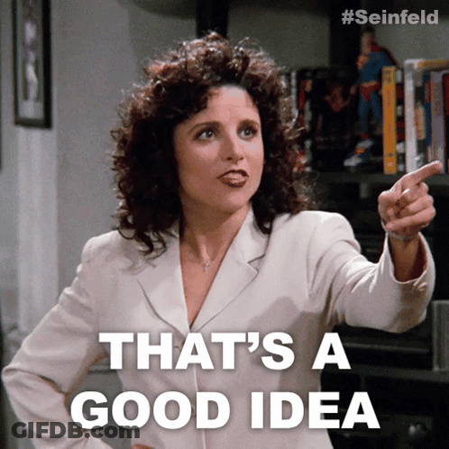 Woman Says That's A Good Idea Pointing GIF