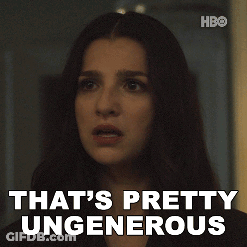 Woman Says That's Pretty Ungenerous In Front Of HBO Logo GIF