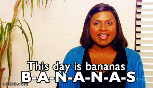 Woman Says This Day Is Bananas B-A-N-A-N-A-S GIF