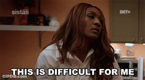Woman Says This Is Difficult For Me In Front Of BET Logo GIF