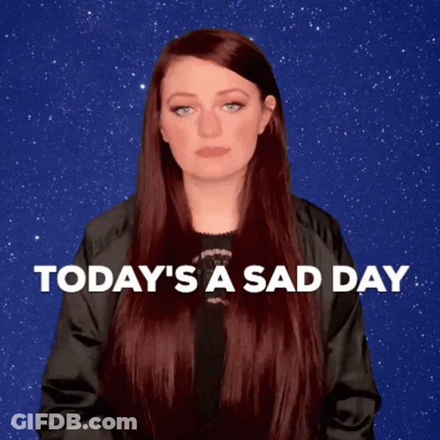 Woman Says Today's A Sad Day In Starry Sky GIF