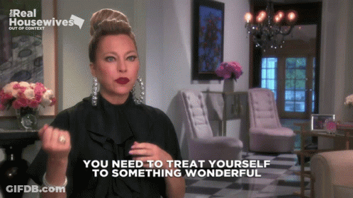 Woman Says Treat Yourself To Something Wonderful GIF