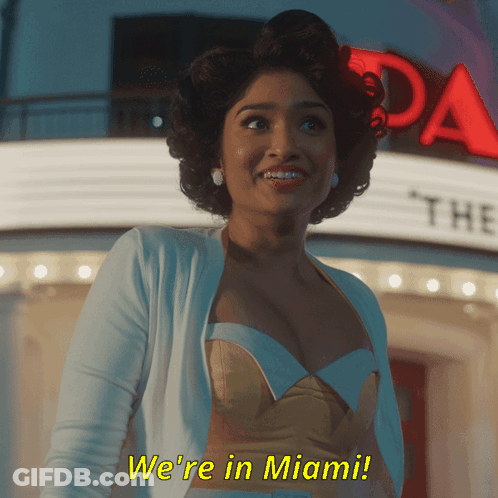 Woman Says We're In Miami In Front Of Building GIF