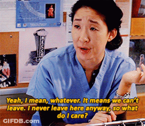 Woman Says Yeah I Mean Whatever It Means We Can't Leave I Never Leave Here Anyway GIF