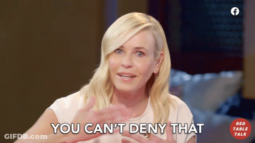 Woman Says You Can't Deny That In Red Table Talk Ad GIF