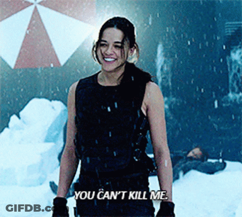 Woman Says You Can't Kill Me In Snowy Scene GIF