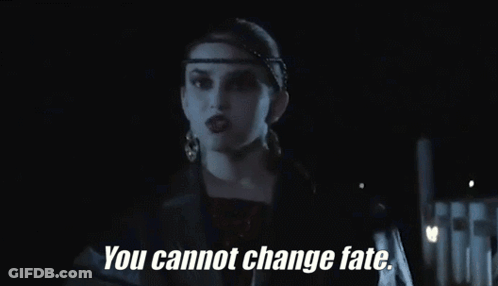 Woman Says You Cannot Change Fate With Headband And Earrings GIF