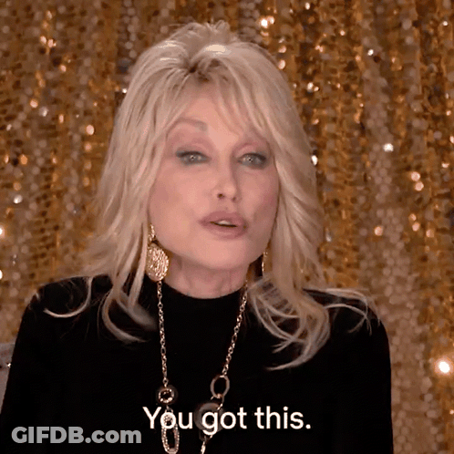 Woman Says You Got This Gold Backdrop GIF
