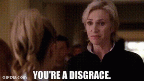 Woman Says You're A Disgrace To Group GIF