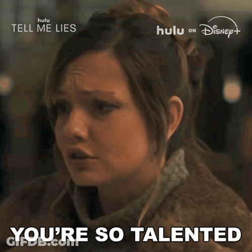 Woman Says You're So Talented In Front Of Disney Logo GIF