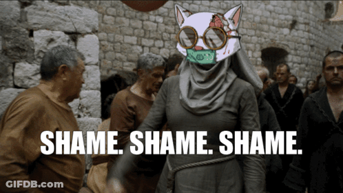 Woman Scarf Glasses Shame Crowd GIF