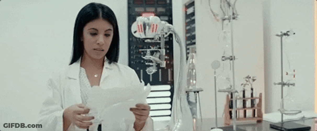 Woman Scientist Lab Reading GIF