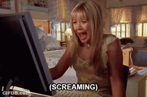 Woman Screaming At Computer GIF