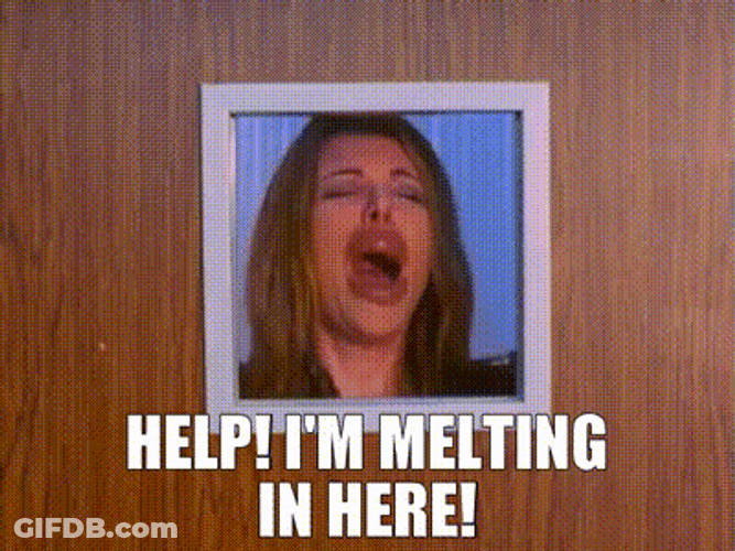 Woman Screaming Help I'm Melting GIF