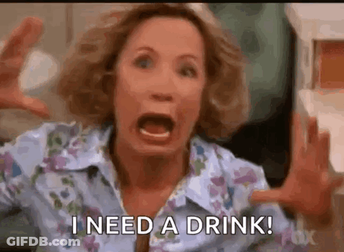 Woman Screaming Holding Beer Saying I Need A Drink GIF
